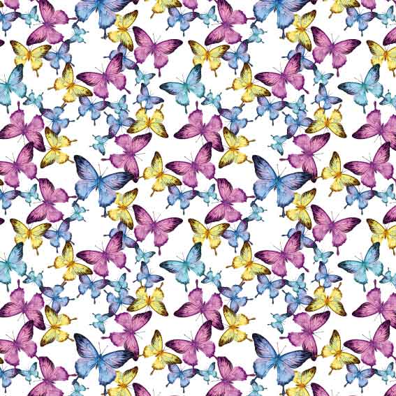 Cristal Estampado - Borboletas Coloridas