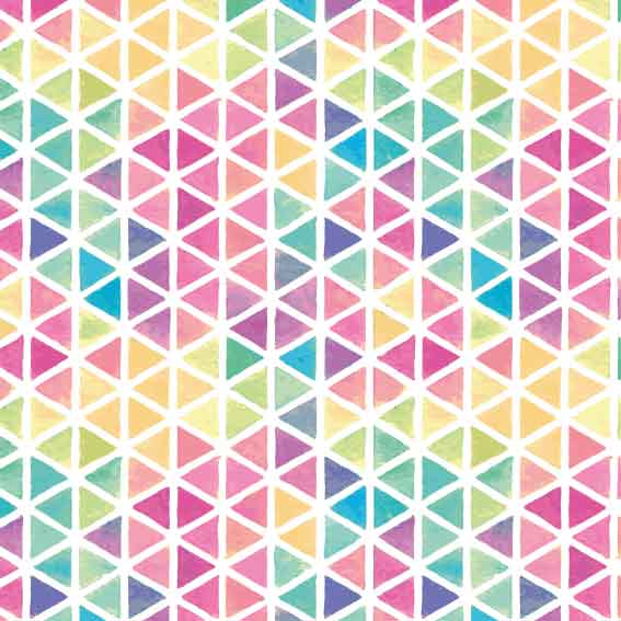 Cristal Estampado - Triangulos Inversos Coloridos