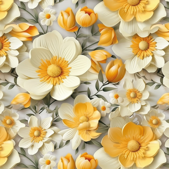 Estampado 31 - Coleção Flores 3D - 4